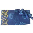 Vintage Blue Hawaiian Motif Cummerbund and Bow Tie Set